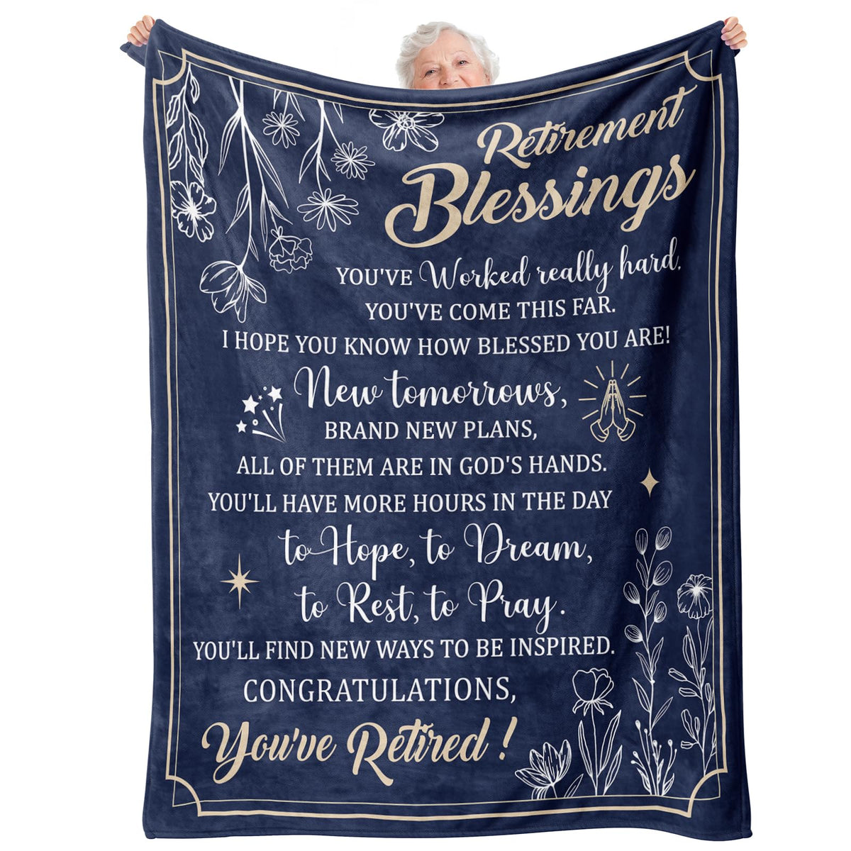 Stelogiift retirement blanket 50x60 offers cozy warmth for at-home relaxation.