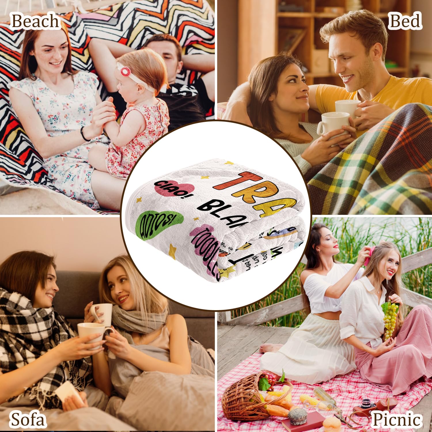 Stelogiift Traitor Blanket features humorous words that spark smiles at work.
