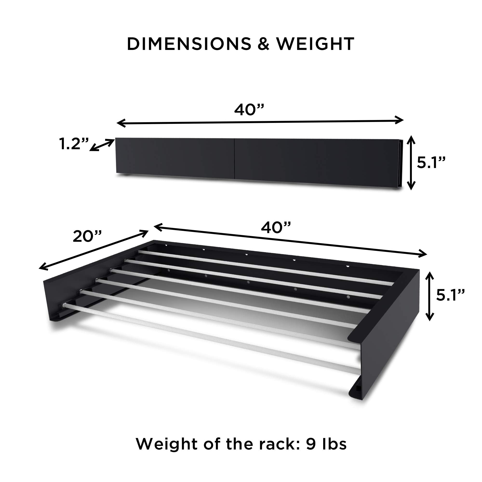 Step Up rack supports up to 60 lbs for heavier loads.