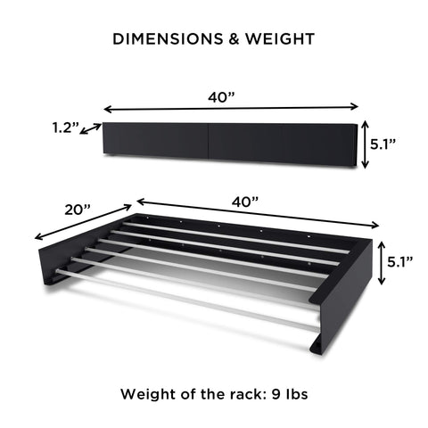 Step Up rack supports up to 60 lbs for heavier loads.