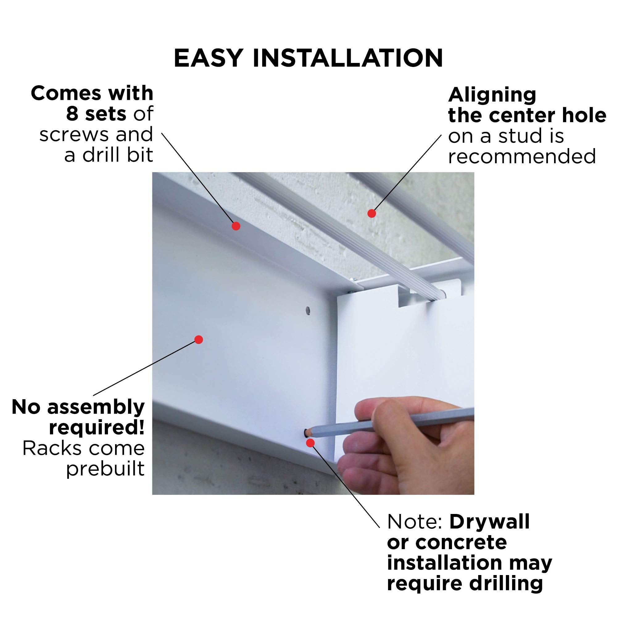 Step Up wall template included for precise installation.
