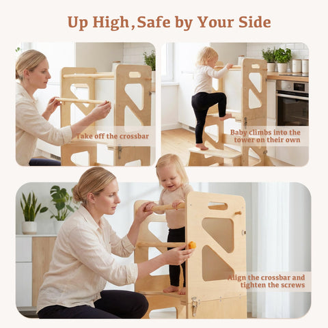 STEPLAY hinged conversion showing mini workspace for kids at the counter