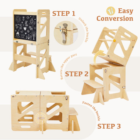STEPLAY side hooks offering convenient utensil and apron storage