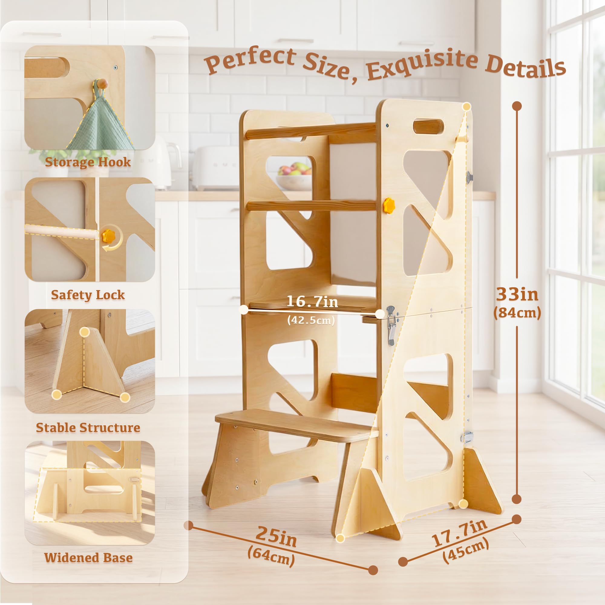 STEPLAY toddler standing tower folded into a table for crafts and activities