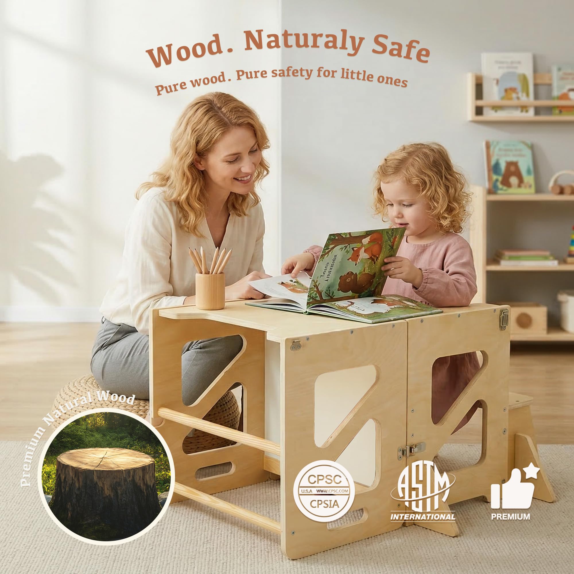 STEPLAY wide-base anti-tip design reducing tipping risk while climbing
