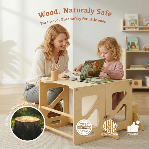 STEPLAY wide-base anti-tip design reducing tipping risk while climbing