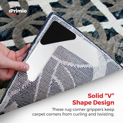 Closeup of adhesive grip on StepNGrip iPrimio rug gripper for strong hold