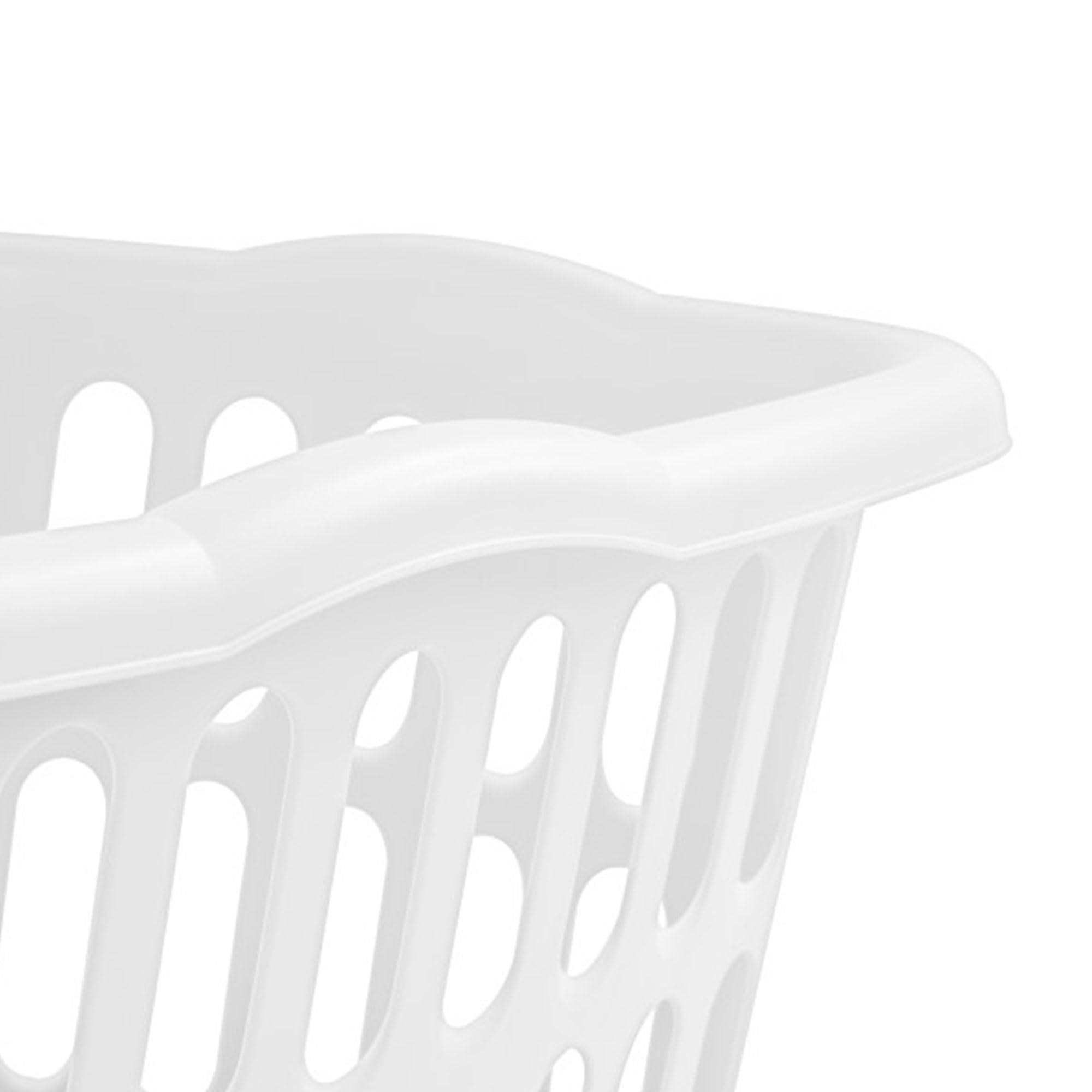 Sterilite 1.5-bushel laundry basket close-up showing durable plastic.