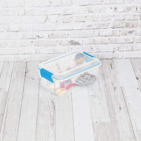 Sterilite 7.5 Qt box keeps newborn keepsakes organized and protected.
