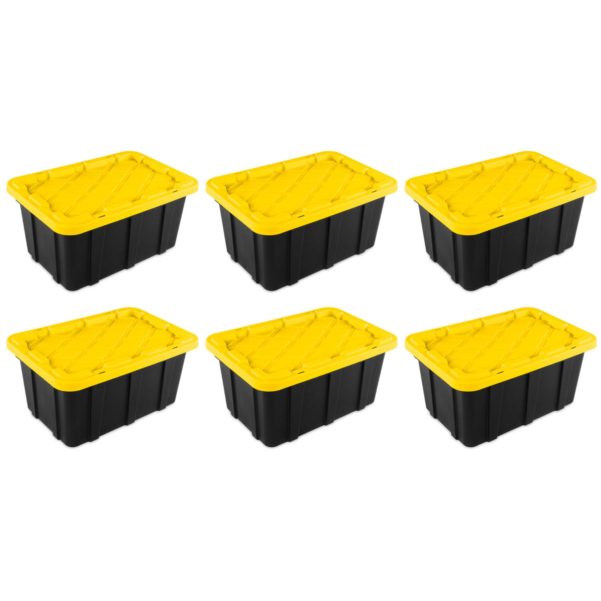 Sterilite 17 Gal Industrial Tote base shows reinforced walls for heavy-duty storage.