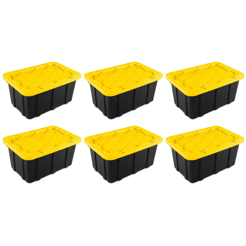 Sterilite 17 Gal Industrial Tote base shows reinforced walls for heavy-duty storage.