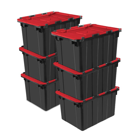 Sterilite 12-gallon tote with hinged lid for secure storage and easy access