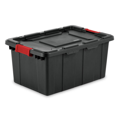 Tote with tie down features enables secure transport in vehicles