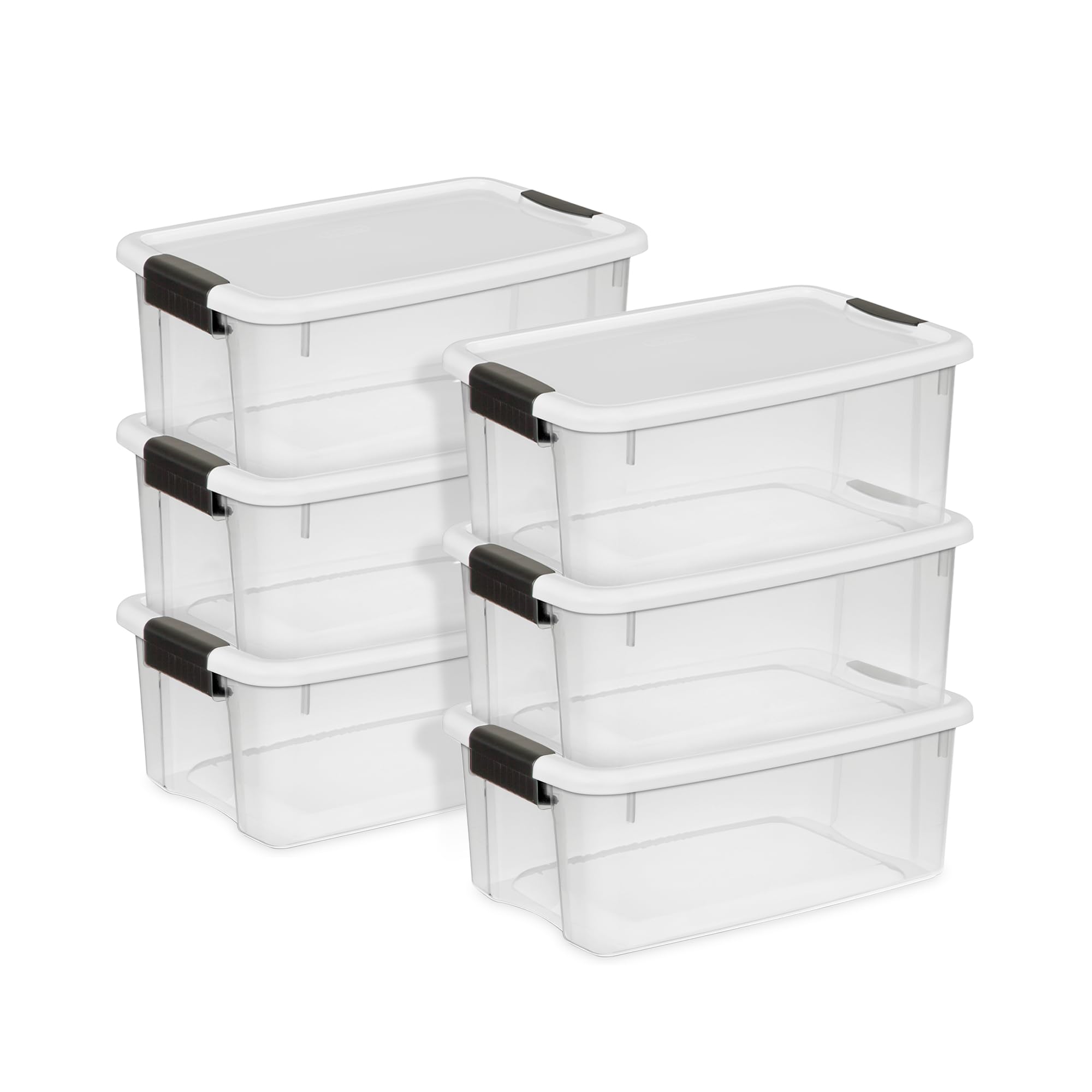 Sterilite 6-pack Ultra Latching Box with clear 18 qt design for quick viewing