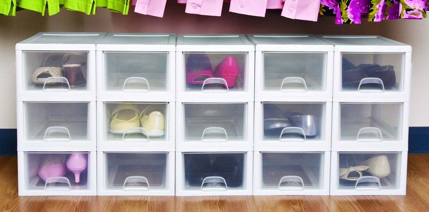 Sterilite 6-Quart modular drawers support flexible closet configurations
