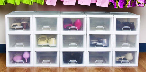Sterilite 6-Quart modular drawers support flexible closet configurations
