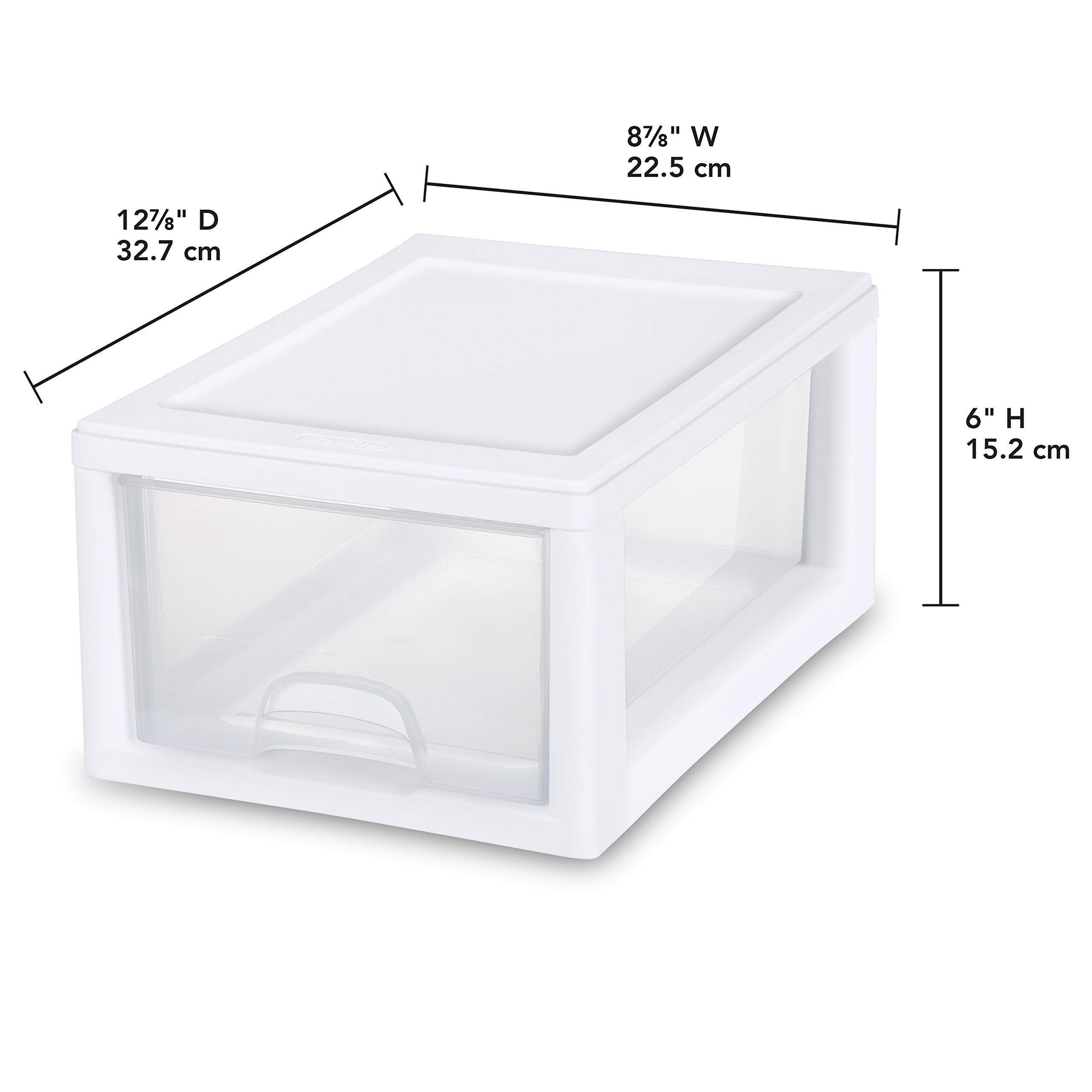 Sterilite 6-Quart drawer with clear front pulled out for easy access