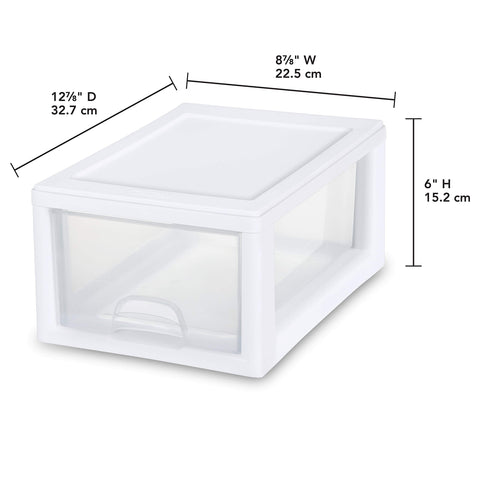 Sterilite 6-Quart drawer with clear front pulled out for easy access