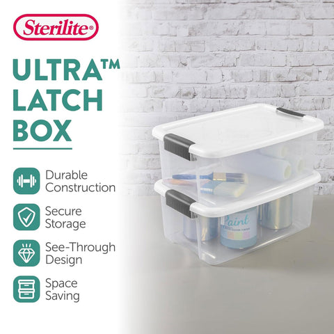 Sterilite Ultra Latching Box lid securely attaches to base for protected contents