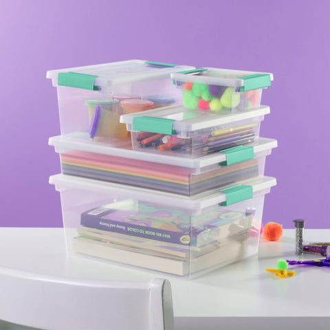 Sterilite clip box great for classroom storage and organization.