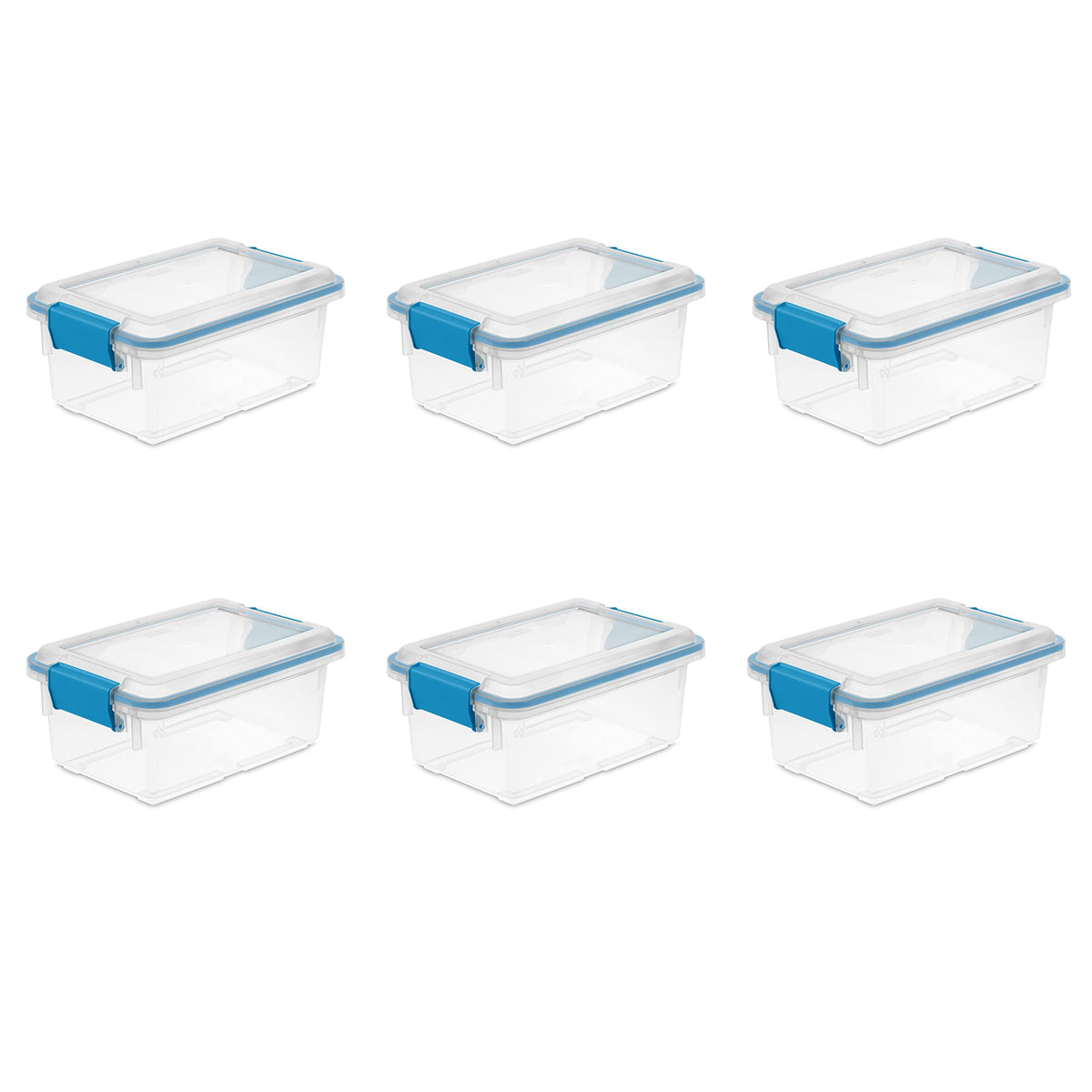 Sterilite gasket box with a latching lid keeps contents secure and dust-free.