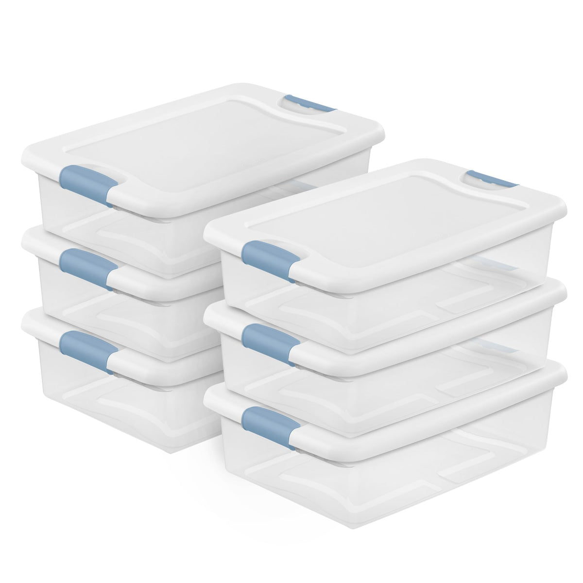Sterilite latching box with airtight lid in action for dust protection.