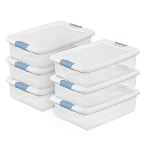 Sterilite latching box with airtight lid in action for dust protection.