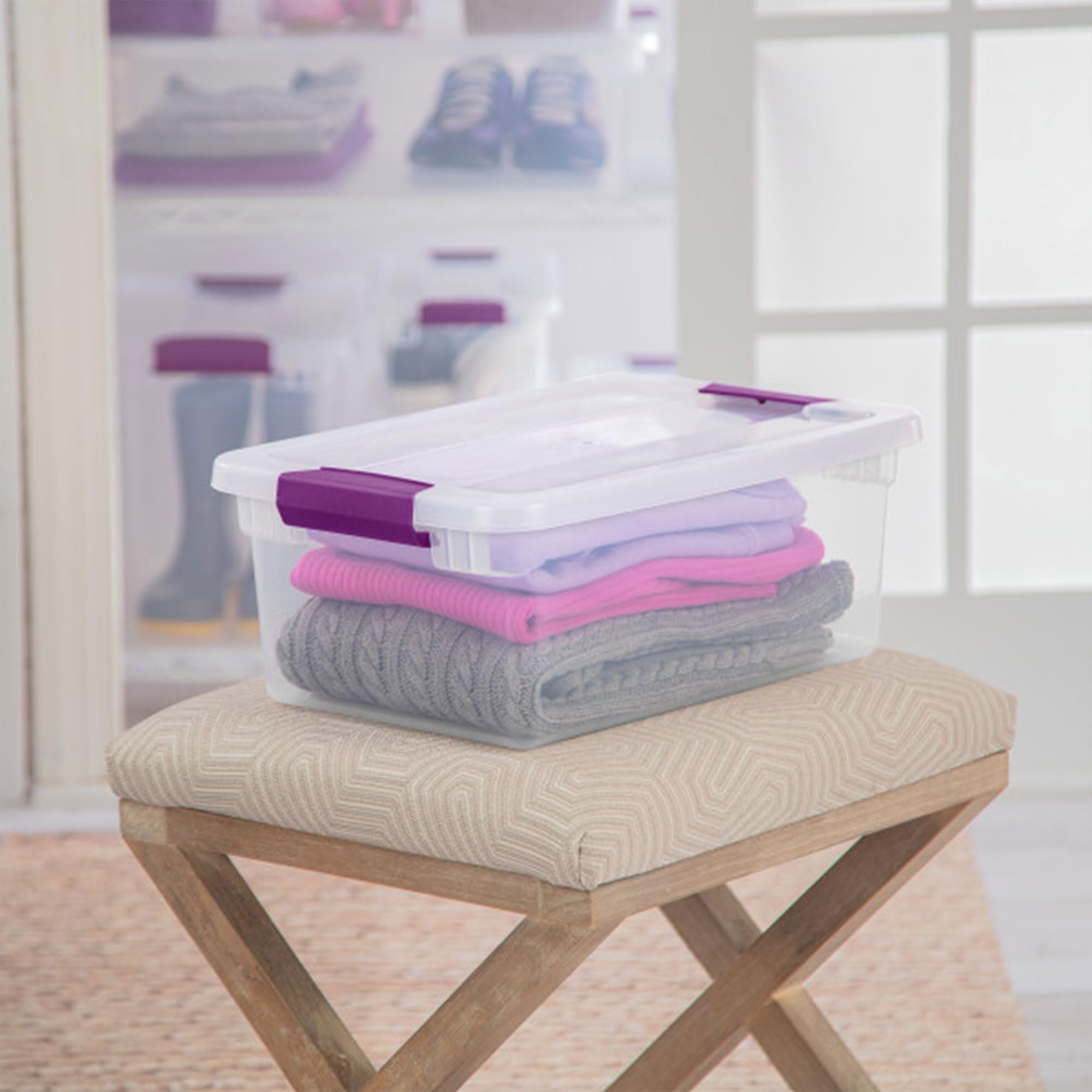Sterilite lightweight construction makes moving boxes between rooms effortless