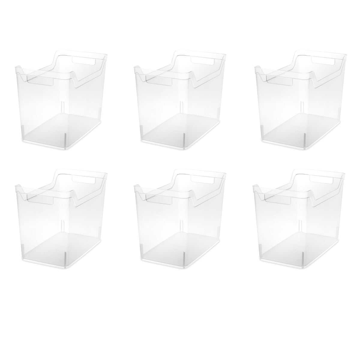 Sterilite medium bin on a standard shelf for quick access and visibility