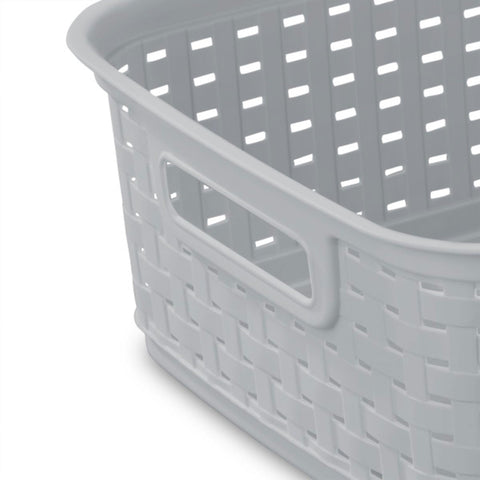 Sterilite short plastic weave basket dimensions on spot for planning.
