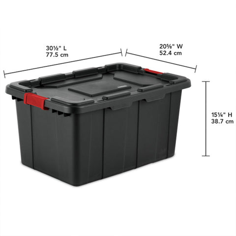 Sterilite tight-fit lid protects contents from moisture and dust.