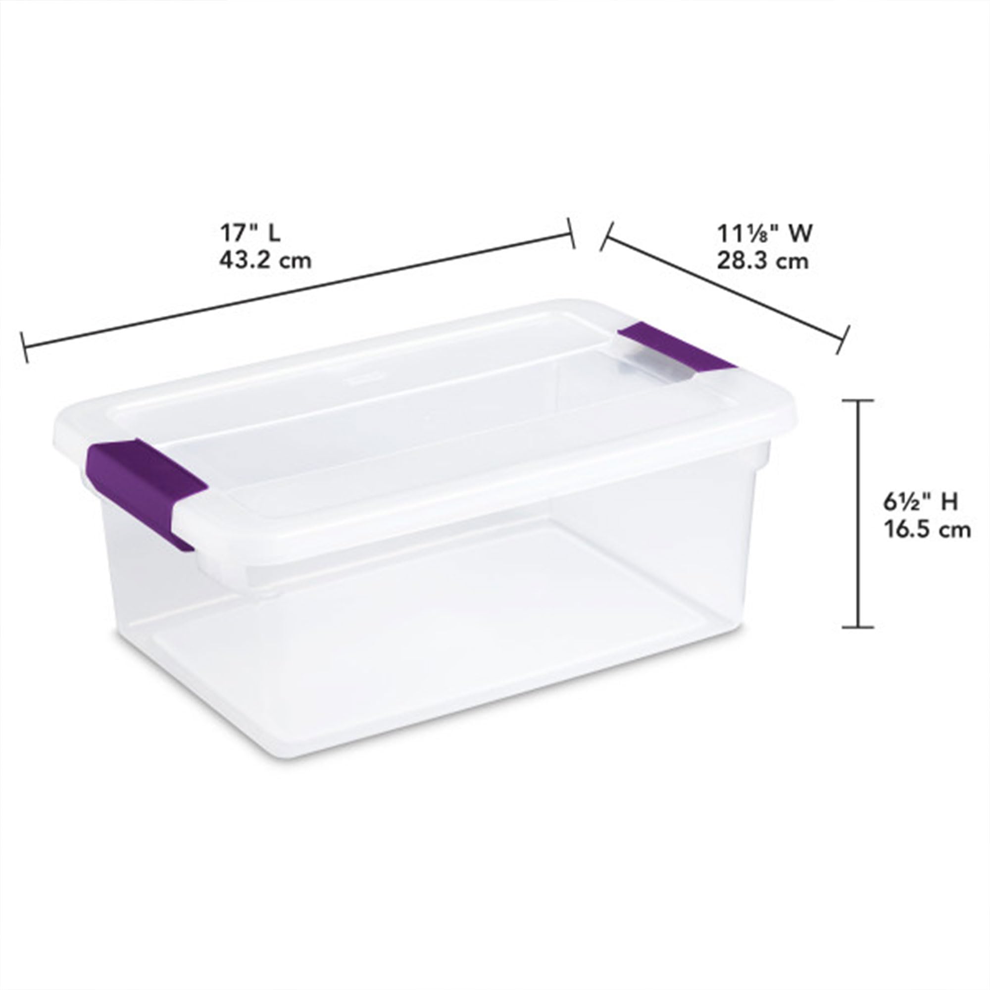 Sterilite transparent design helps identify items quickly without opening each box
