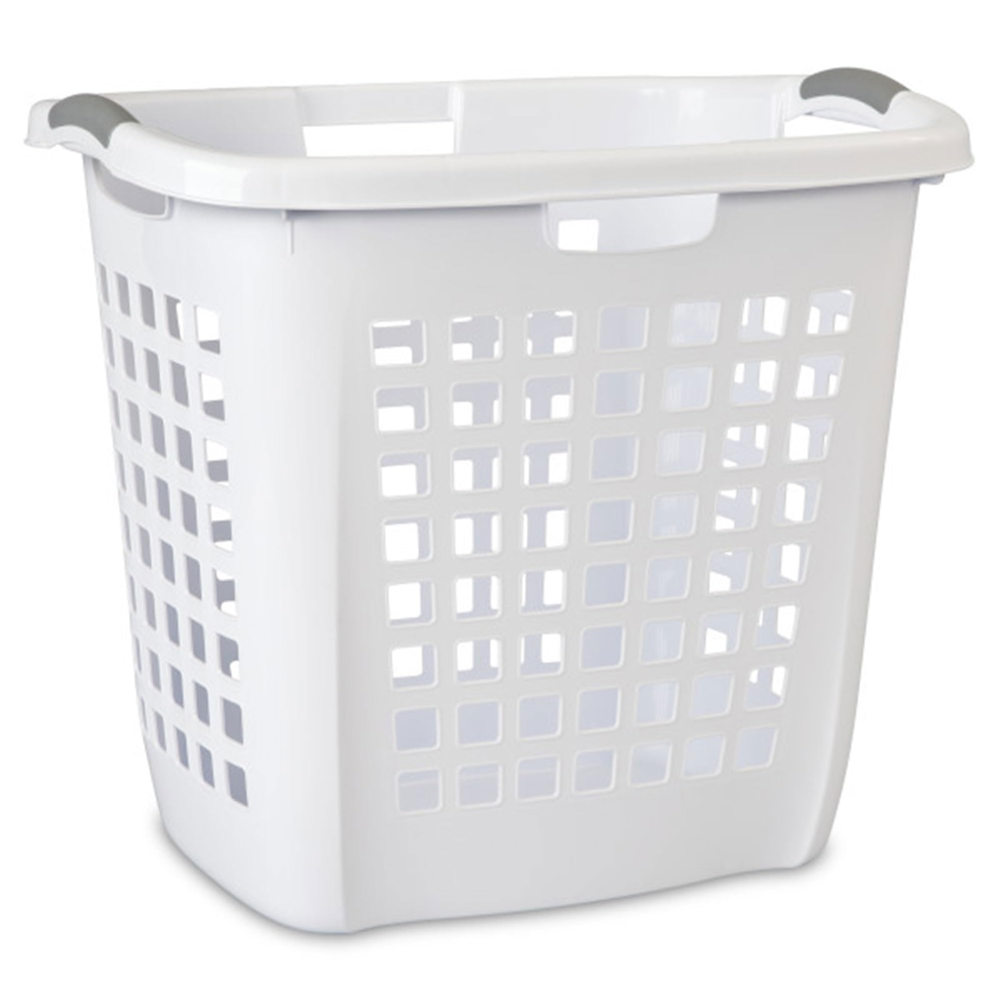Sterilite Ultra Easy Carry Hamper front view shows comfortable handles and ventilation.