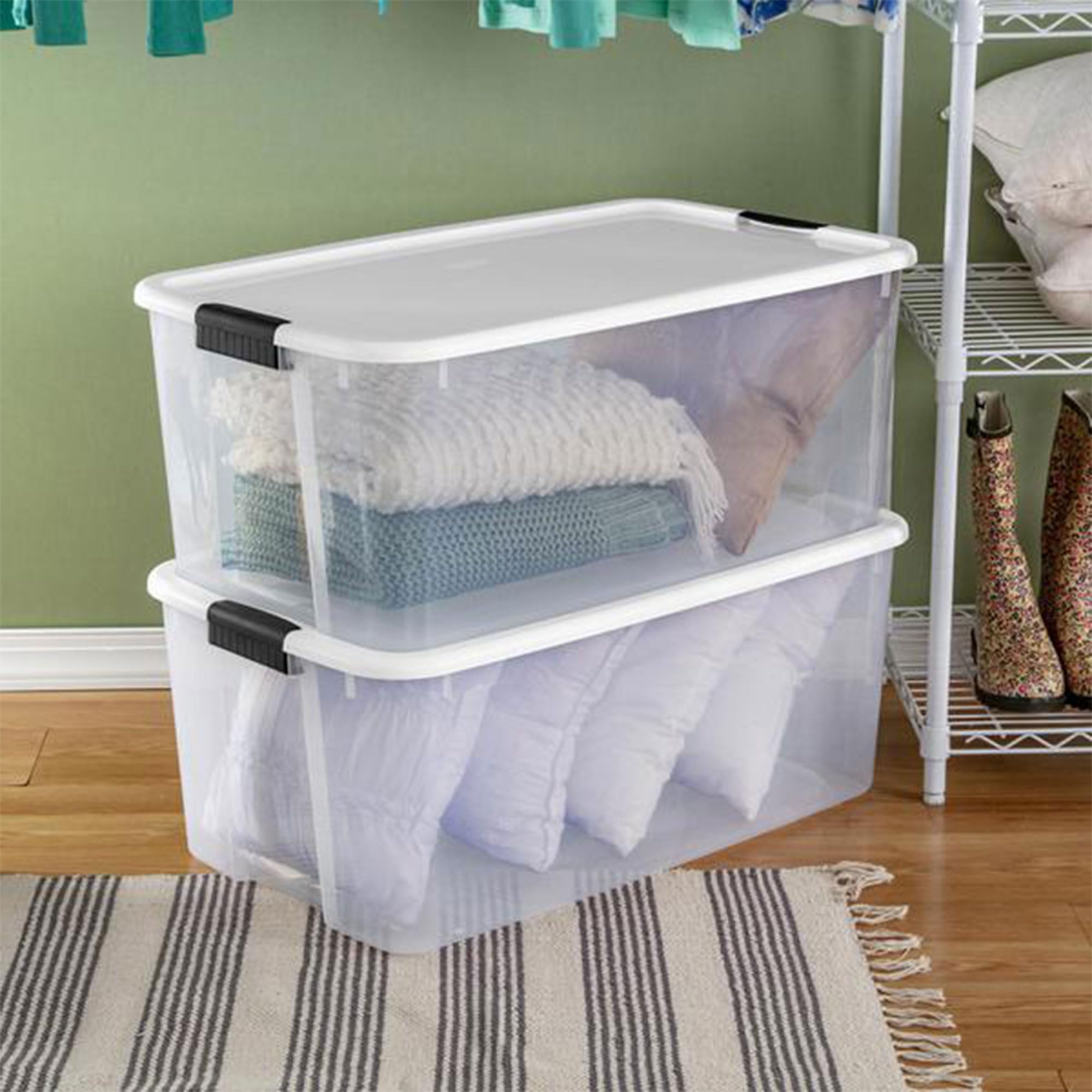 Sterilite Ultra Latching Box clear base view helps quick item identification