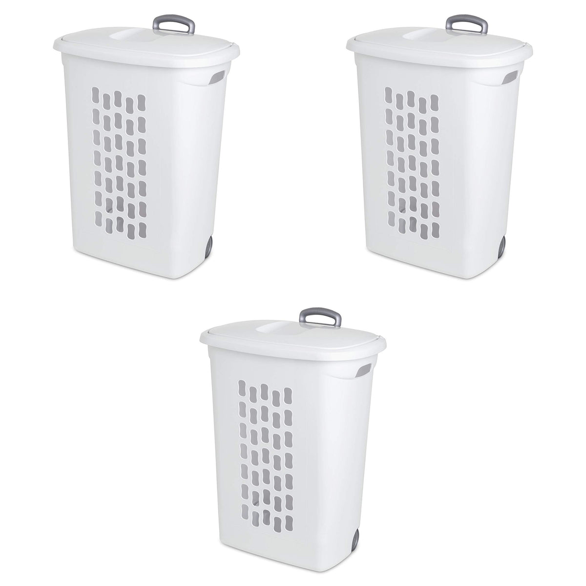 Sterilite Ultra Wheeled Hamper with Flip Top Lid for easy transport of full loads