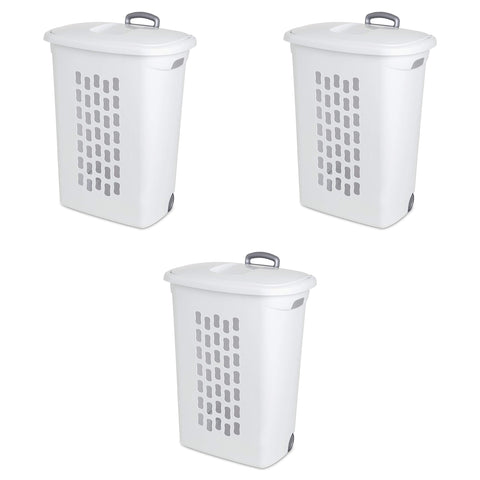 Sterilite Ultra Wheeled Hamper with Flip Top Lid for easy transport of full loads