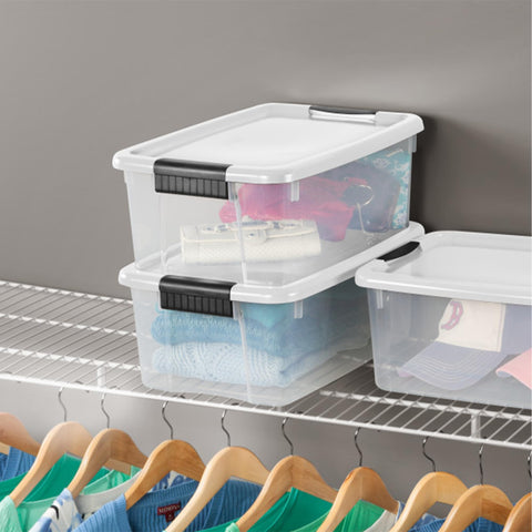 Sterilite visible-base storage bin ideal for quick identification