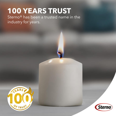 Sterno unscented white votive candles offer clean, odorless illumination.