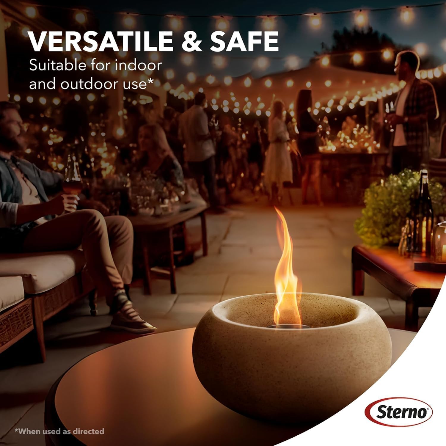 Sterno Gel Fuel burns smokeless and odorless for indoor or outdoor setups.