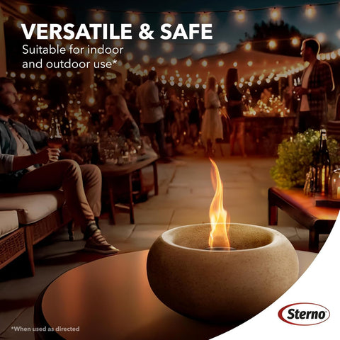 Sterno Gel Fuel burns smokeless and odorless for indoor or outdoor setups.