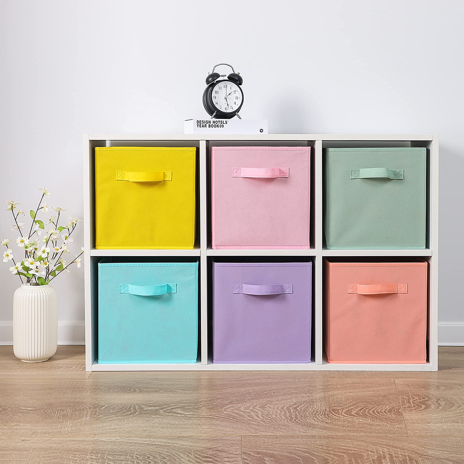 Stero Fabric Storage Bins foldable design ideal for compact closet storage.