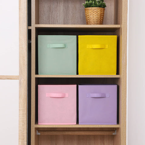 Stero Fabric Storage Bins support toy and book organization in playrooms.