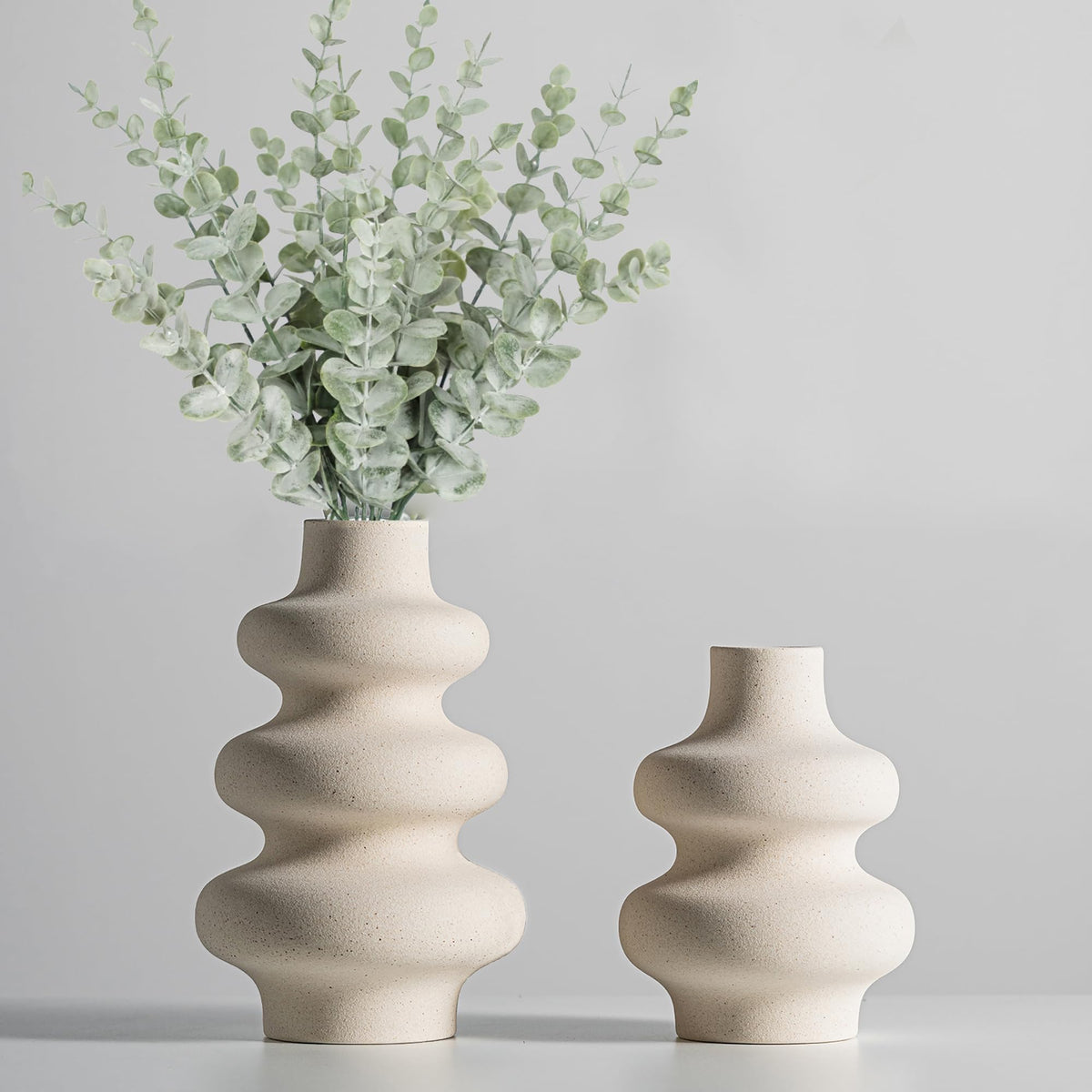 Steviieden Ceramic Vases Set 2 donut design centerpiece for modern tables