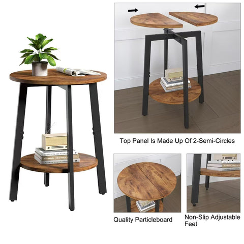 sthmec bedside table for small spaces, compact design beside the bed.