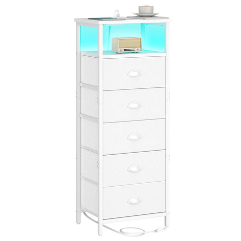 sthmec nightstand with charging station and drawers for easy bedside organization