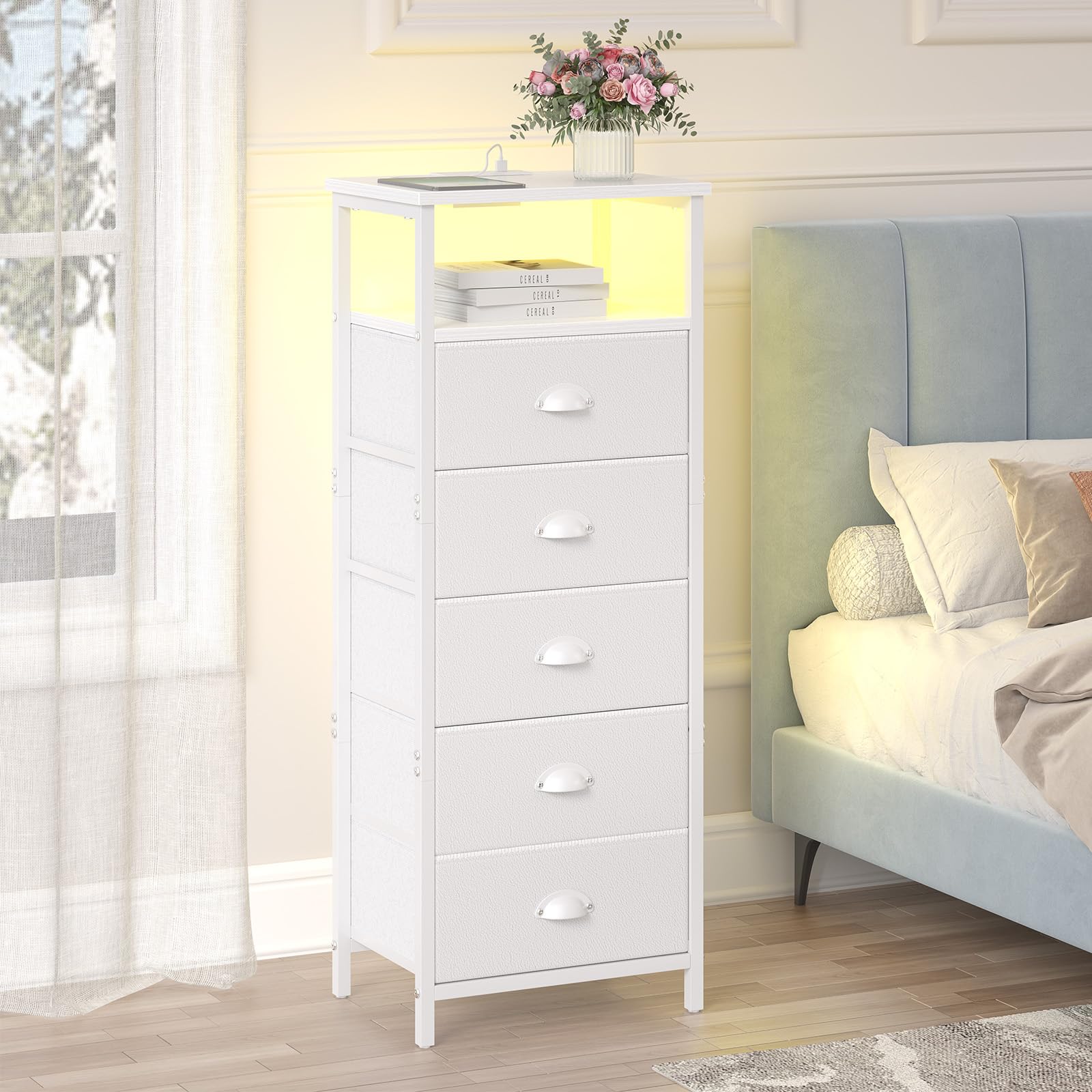 sthmec nightstand with RGB LED strip creates mood lighting