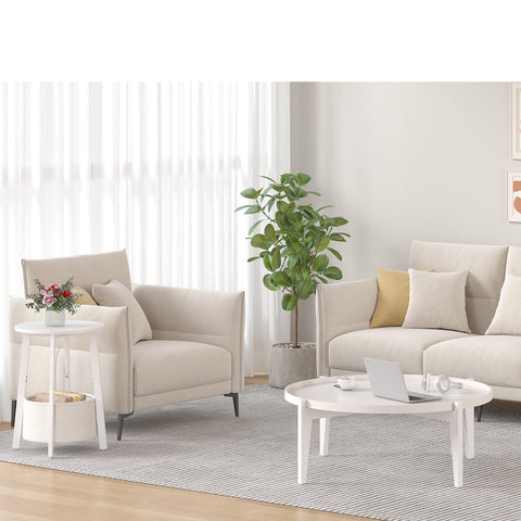 sthmec round end table plant setup, tabletop with decor.