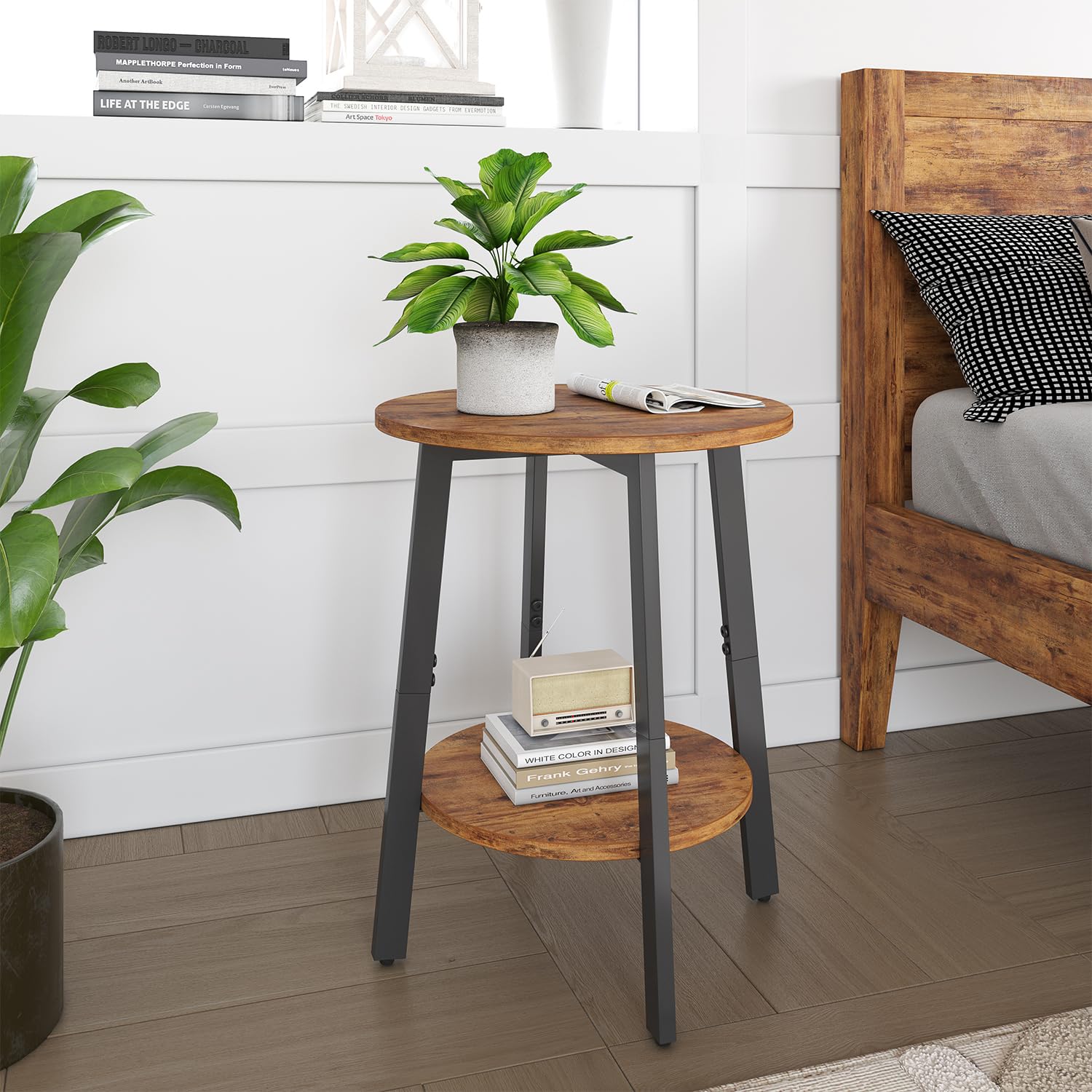 sthmec small round table in a cozy bedroom corner