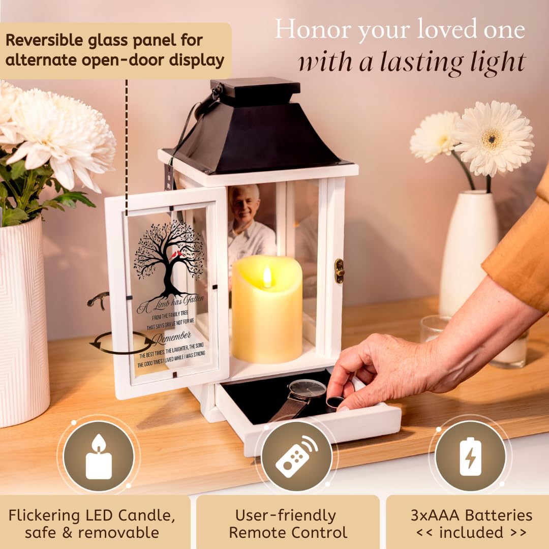STILLWIND memorial lantern removable LED candle for safe remembrance