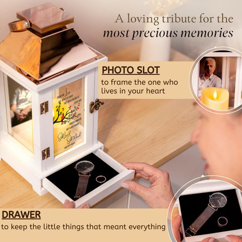 STILLWIND lantern with 4x6 photo holder frames your moment